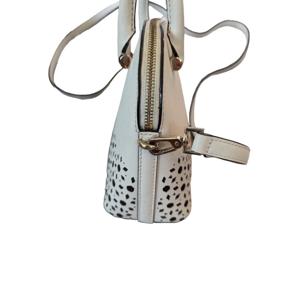 Kate Spade Newman Drive Mini Carli Cement Cream White Floral Cut Crossbody Bag - Picture 11 of 15